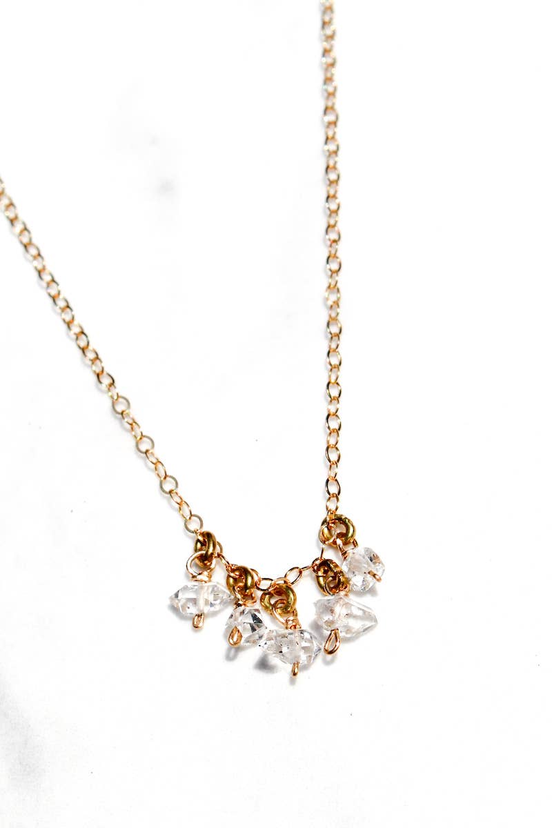 MOONDROPS CLUSTER NECKLACE- 14K GOLDFILL : Sterling Silver