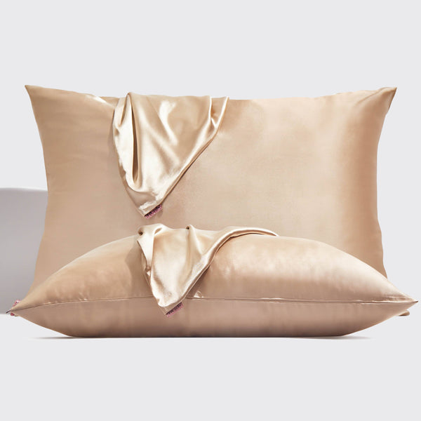 Holiday Satin Standard Pillowcase 2pc Set - Champagne