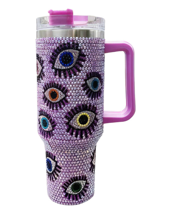 Queen of Sparkles - Tumbler - Purple Eye Rhinestone