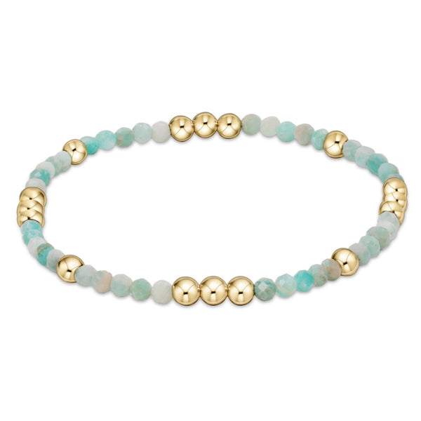 Worthy Pattern 3mm Bead Bracelet - Amazonite