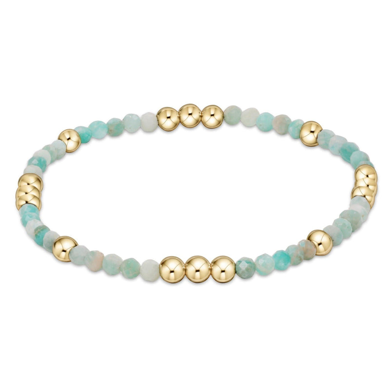 Worthy Pattern 3mm Bead Bracelet - Amazonite