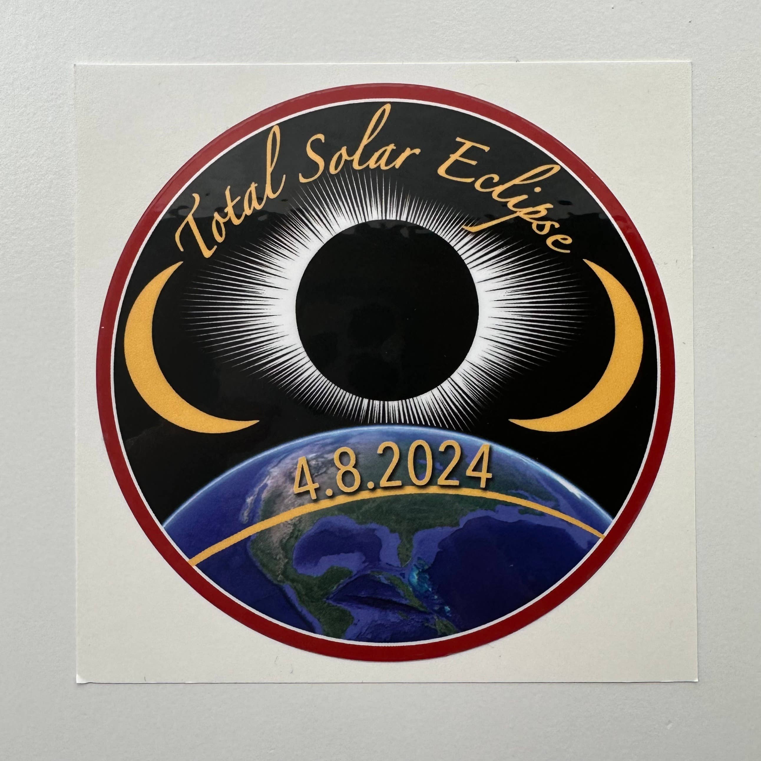 2024 Total Solar Eclipse 4" Vinyl Sticker Mi Vida Uvalde
