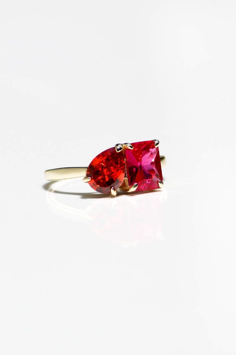 PERFECT PAIR RING- HOT PINK + PADPARADSCHA: 6