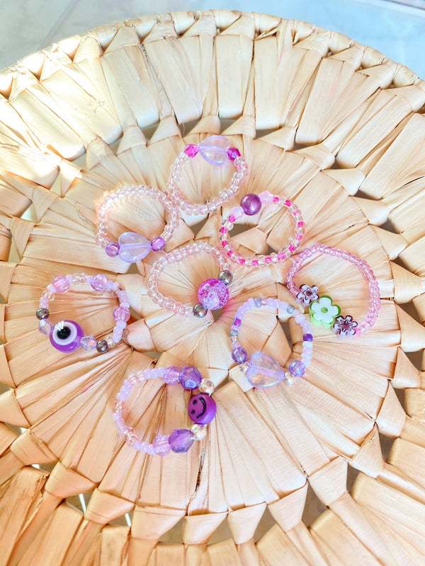 Happy Ring - Lucky Beads :) PURPLE