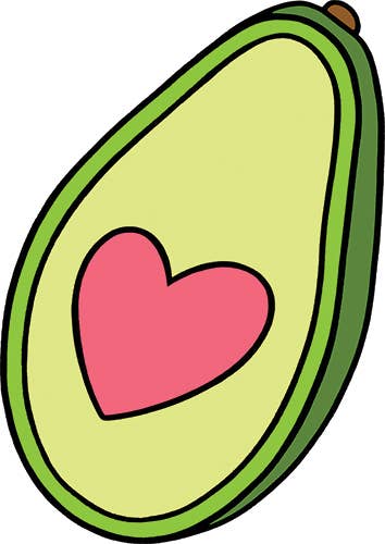 Avocado Heart Die Cut Sticker