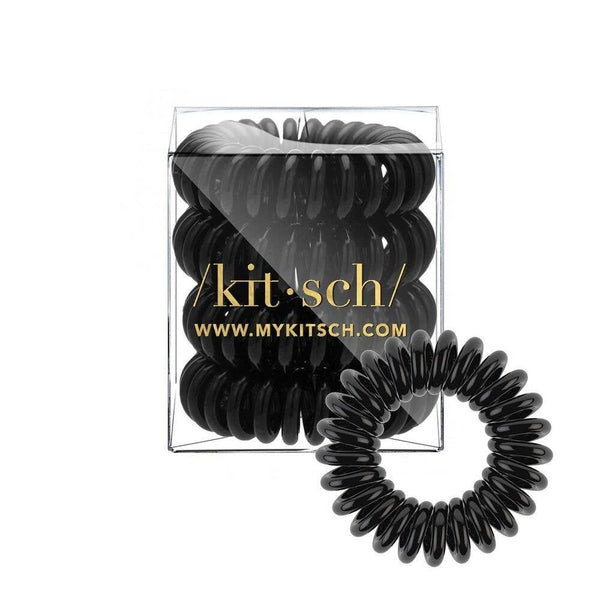 Spiral Hair Ties 8 Pack - Black