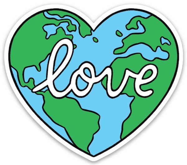 Love Earth Die Cut Sticker