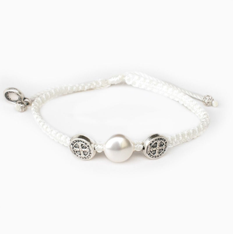 First Holy Communion Blessing Bracelet - Swarovski Pearl