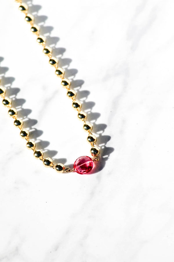 LUCCA NECKLACE- PINK TOPAZ
