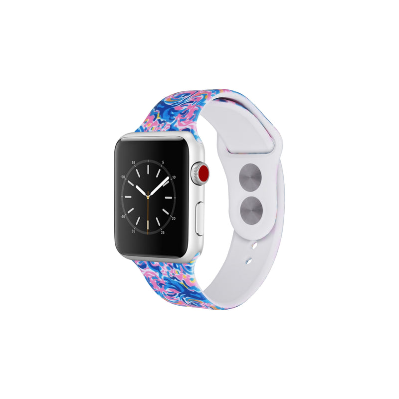 PRINTED SILICONE APPLE WATCH BAND 38/40/41 - PINK SWIRLY