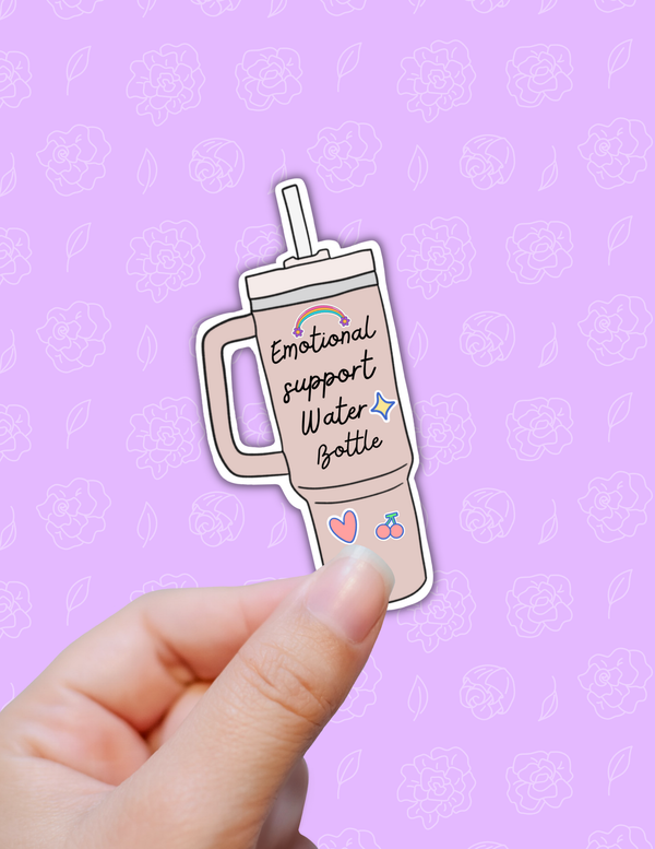 emotional support water bottle sticker