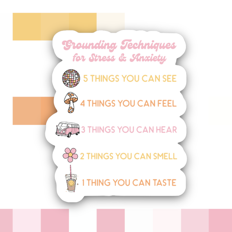 Grounding Techniques for Mental Health Sticker