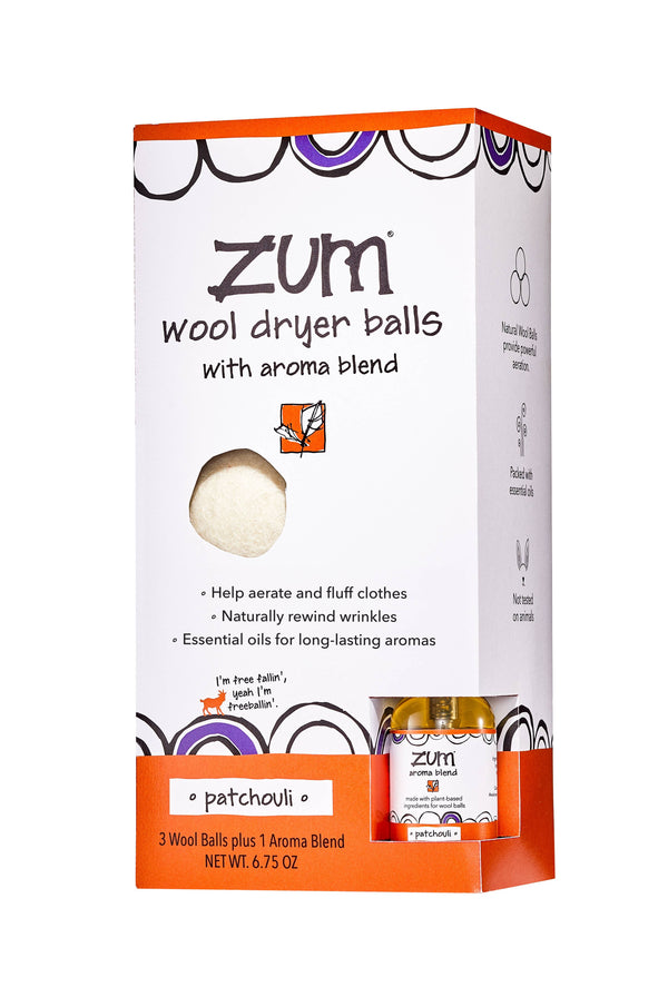 Zum Wool Dryer Balls - Patchouli: 8.5 oz