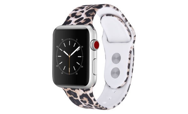 LEOPARD CHEETAH ANIMAL SILICONE APPLE WATCH BAND 42/44/45