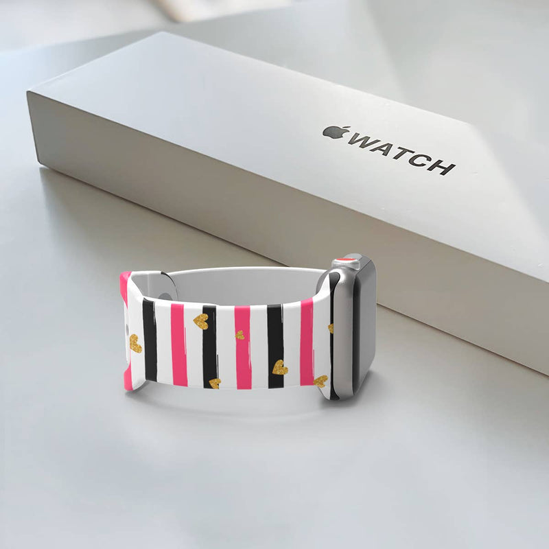 APPLE WATCH BAND 42/44/45 STRIPED HEARTS