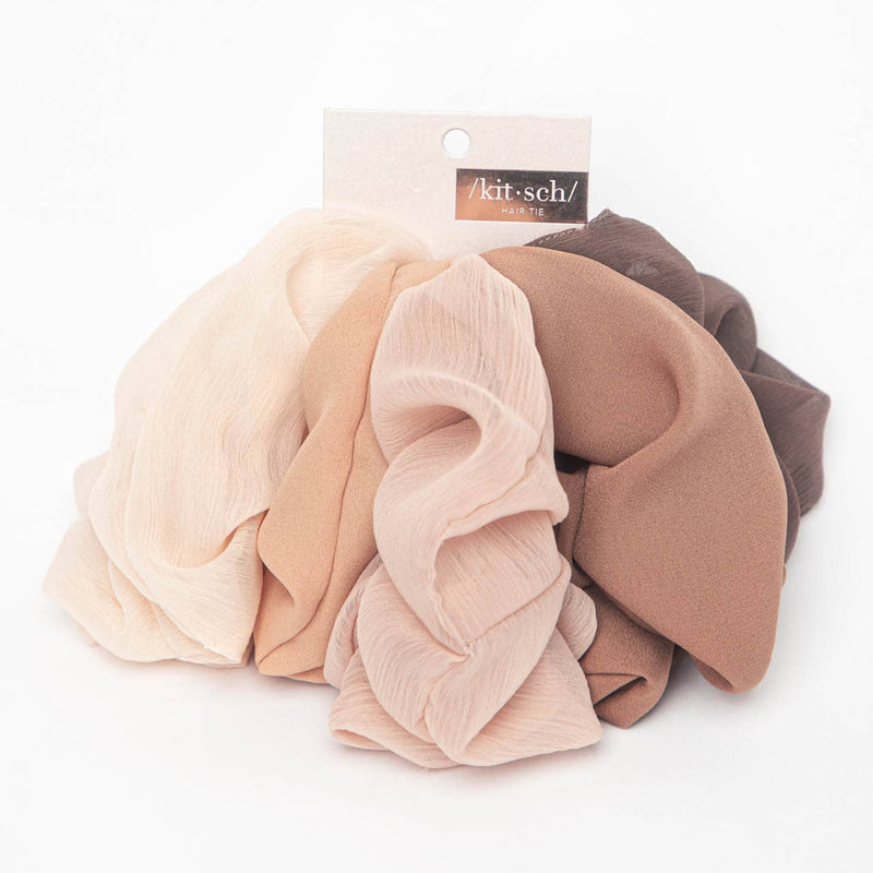 Crepe Scrunchies 5pc - Terra Cotta