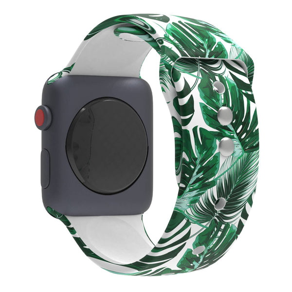 PRINTED SILICONE APPLE WATCH BAND 38/40/41 GREEN LEAF