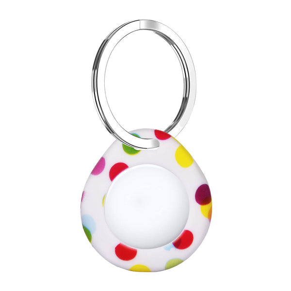 PRINTED SILICONE SHELL HOLDER CASE WITH KEY RING FOR AIRTAG - MULTI DOTS
