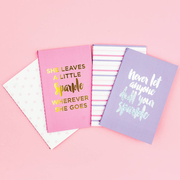 Mini Notebook Set - Sparkle Assortment - 4 Piece Set