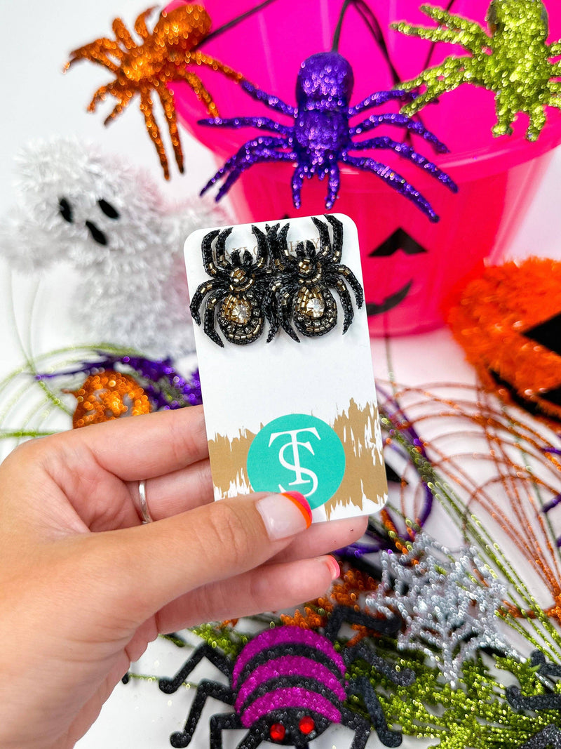 Beaded Spider Studs