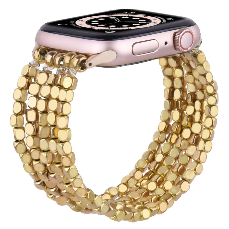 POLISHED BEADED APPLE WATCH BAND 38/40/41 GOLD