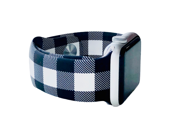 Black and White Buffalo Plaid Apple Watch Band