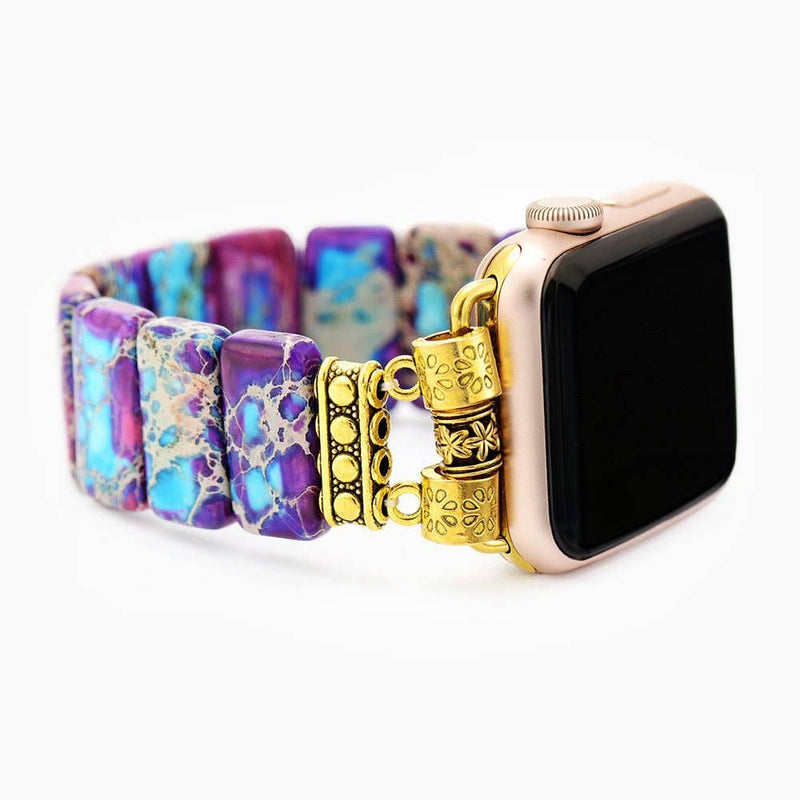 Majestic Tibetan Jasper Stretch Apple Watch Strap: Large