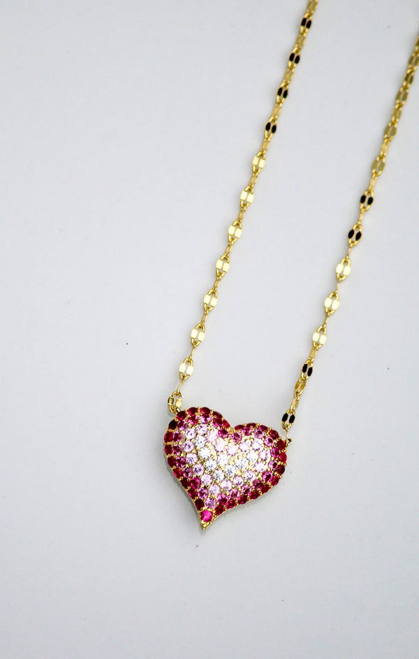 QUEEN OF HEARTS NECKLACE- PINK