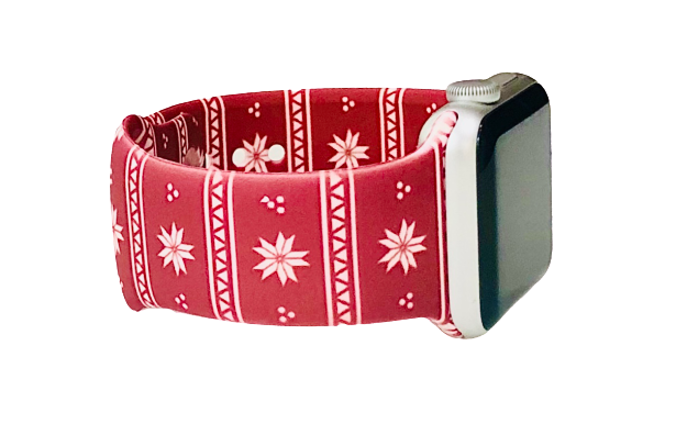 Red Snowflake Apple Watch Band