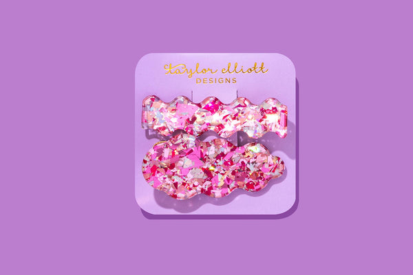 Hair Clip Set - Pink Confetti