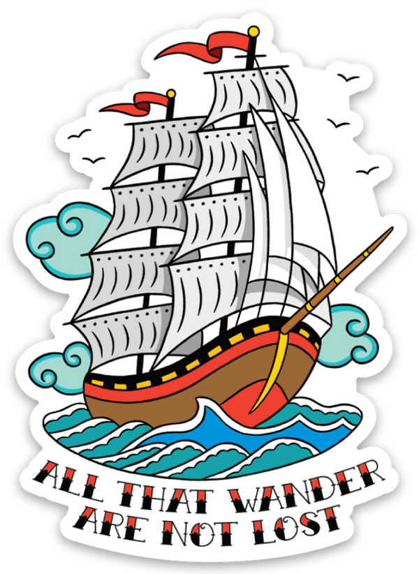 Ship Tattoo Art Die Cut Sticker