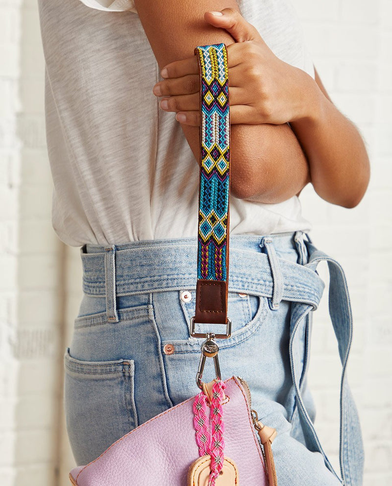 BLUEBERRY LEATHER WRISTLET STRAP