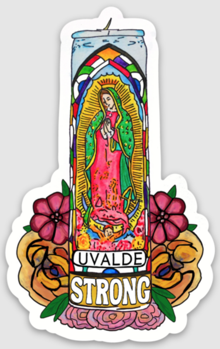 Uvalde Strong Prayer Candle Sticker *All profits donated*