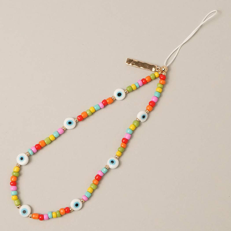 EVIL EYE PROTECTION BEADED PHONE CHARM