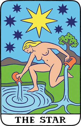 Tarot Card Star Die Cut Sticker