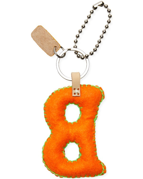 ORANGE FELT ALPHABET CHARM "B"