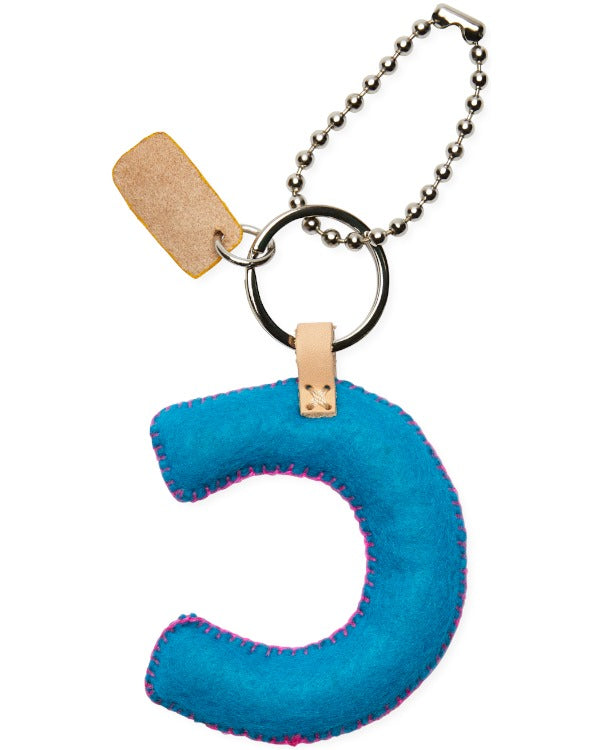 TURQUOISE FELT ALPHABET CHARM "C"