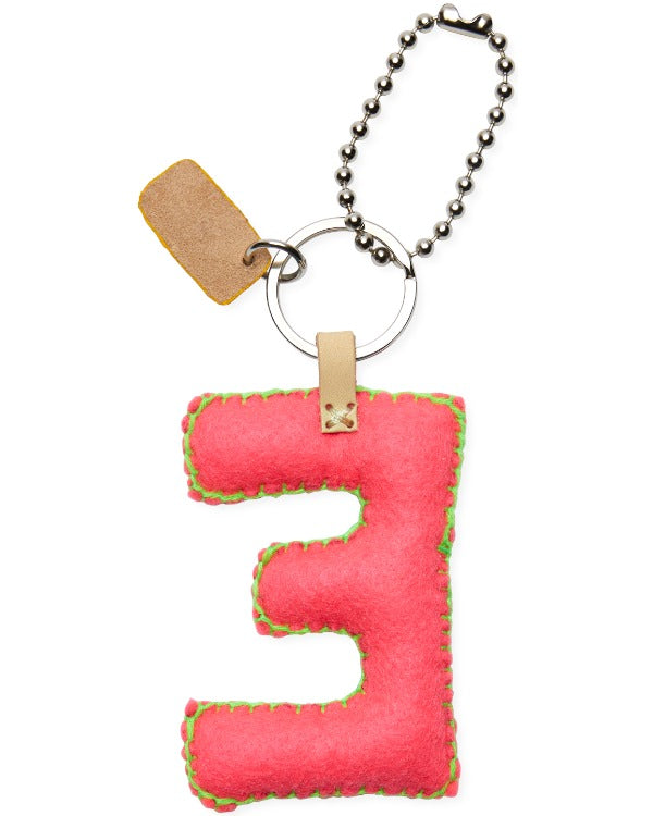 PINK FELT ALPHABET CHARM "E"