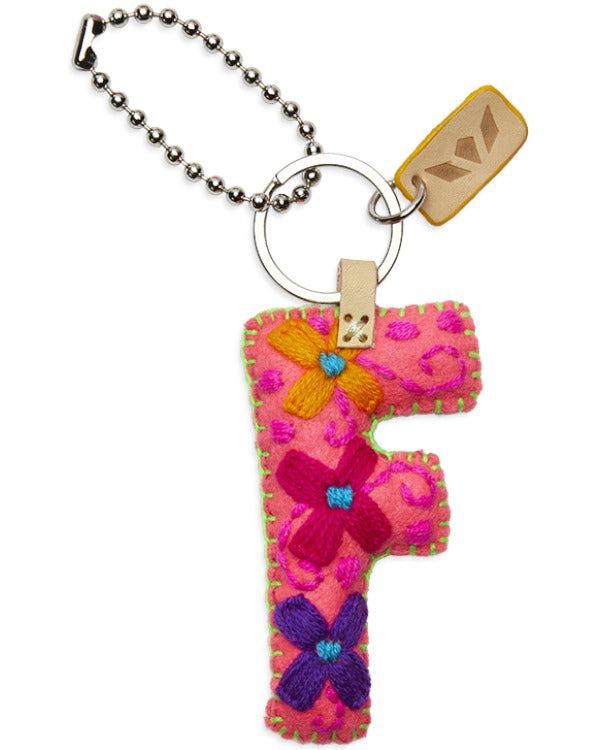 CONSUELA PINK FELT ALPHABET CHARM "F" CHRM3644FPCOOS