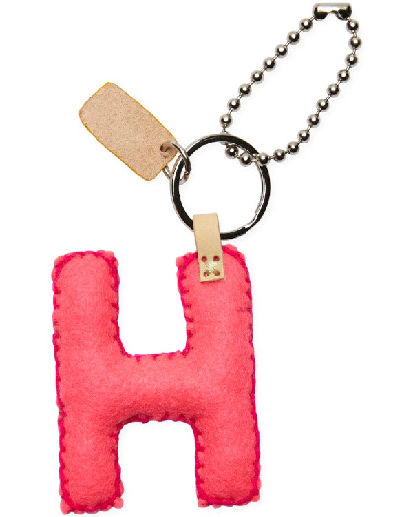 PINK FELT ALPHABET CHARM "H"