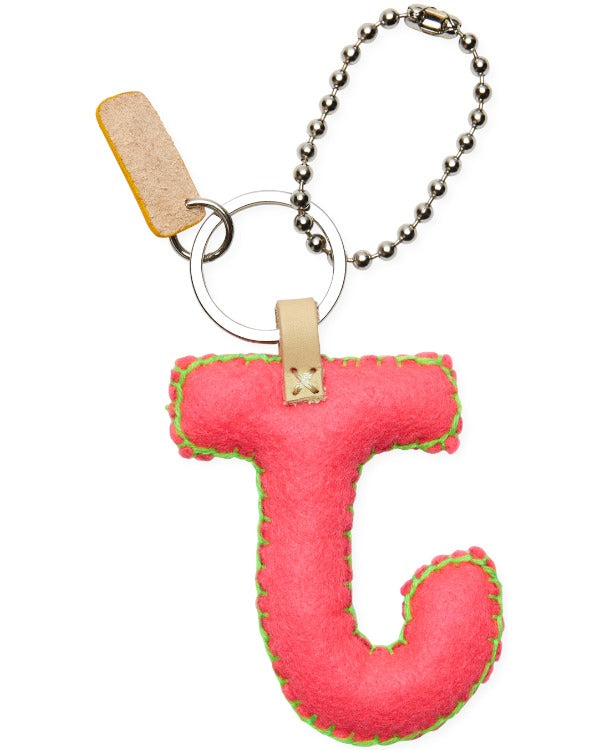 PINK FELT ALPHABET CHARM "J"