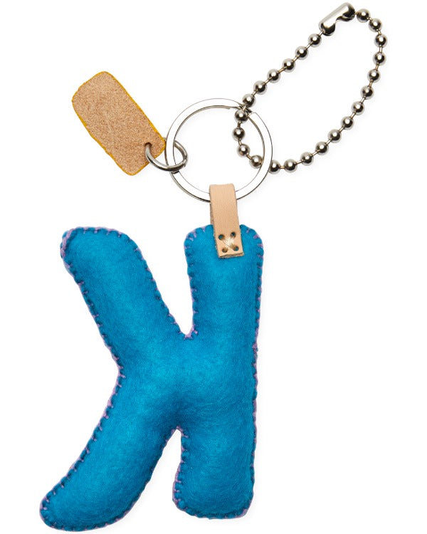 TURQUOISE FELT ALPHABET CHARM "K"