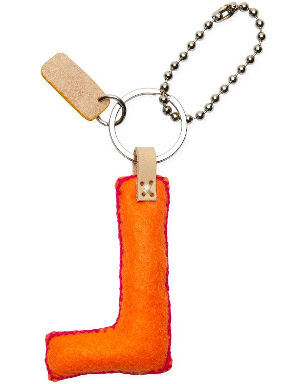 ORANGE FELT ALPHABET CHARM "L"