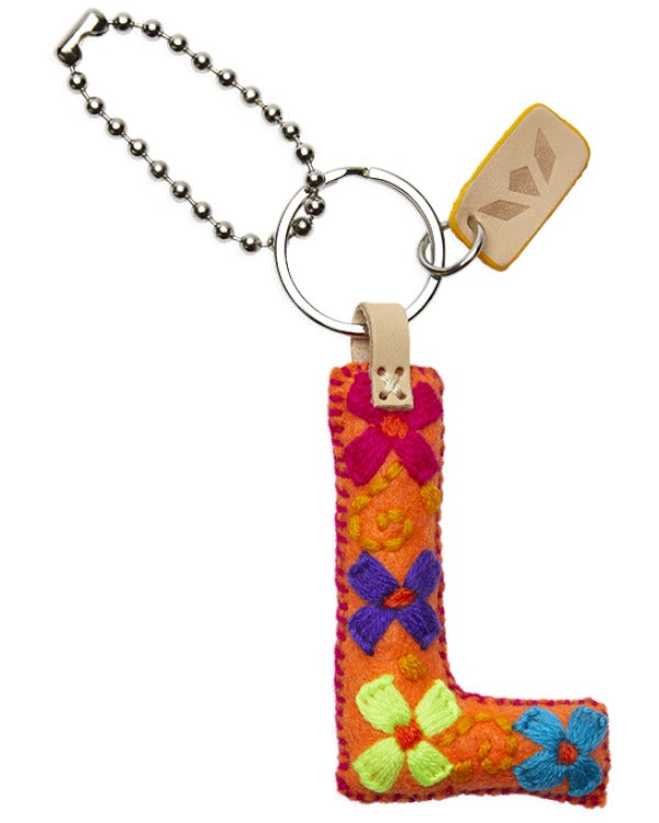 CONSUELA ORANGE FELT ALPHABET CHARM "L" CHRM3650FOCOOS