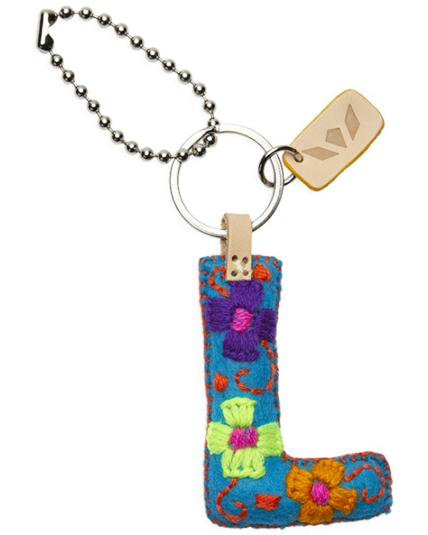 CONSUELA TURQUOISE FELT ALPHABET CHARM "L" CHRM3650FTCOOS