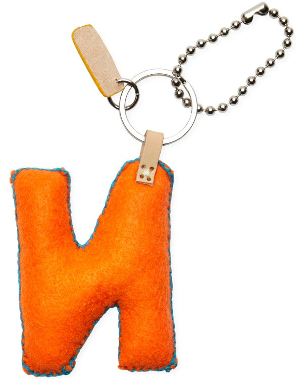 ORANGE FELT ALPHABET CHARM "N"