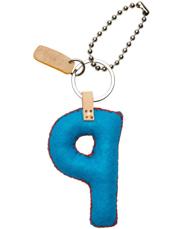 TURQUOISE FELT ALPHABET CHARM "P"