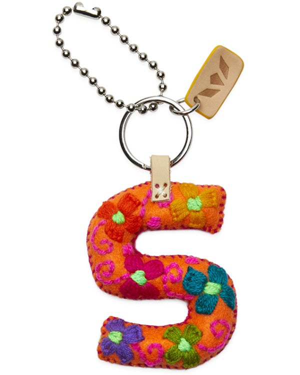 CONSUELA ORANGE FELT ALPHABET CHARM "S" CHRM3657FOCOOS