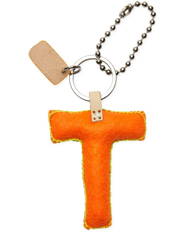 ORANGE FELT ALPHABET CHARM "T"