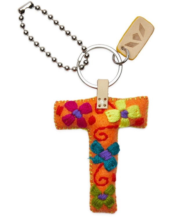 CONSUELA ORANGE FELT ALPHABET CHARM "T" CHRM3658FOCOOS